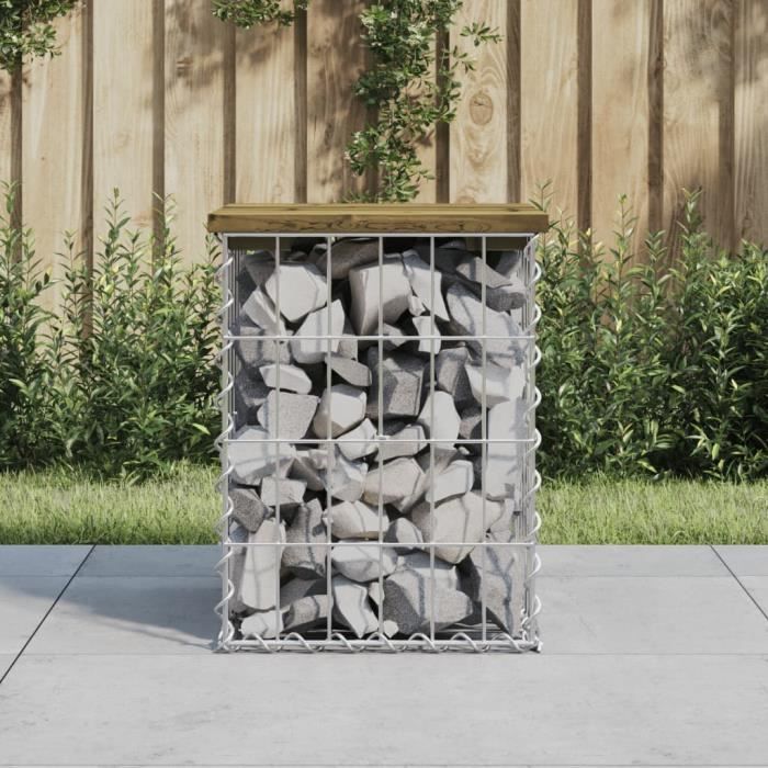 vidaXL Banc design gabion 33x31x42 cm Pin imprégné