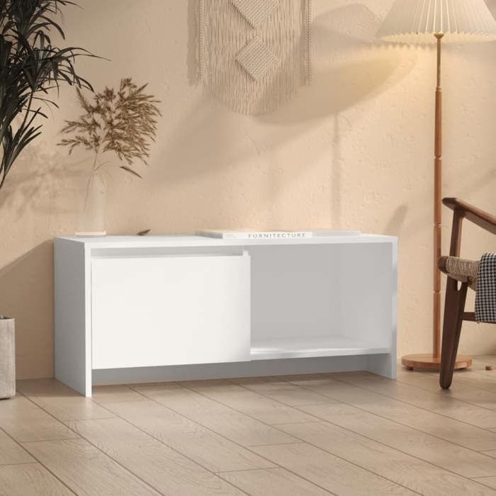 vidaXL Meuble TV Blanc 90x35x40 cm Bois dingénierie 809782