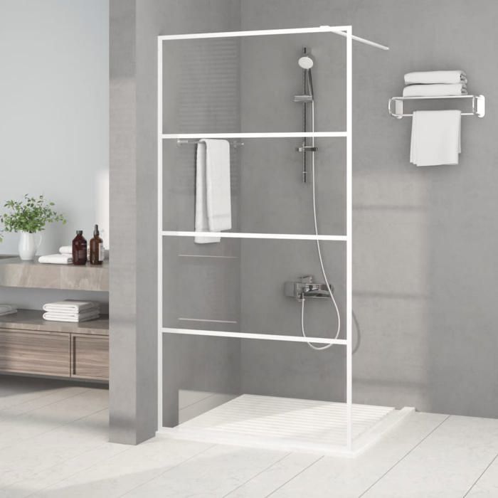 vidaXL Paroi de Douche Ecran Cloison Cabine de Douche Salle de Bain Intérieur Résistance aux Eclaboussures Blanc 100x195 cm 152142