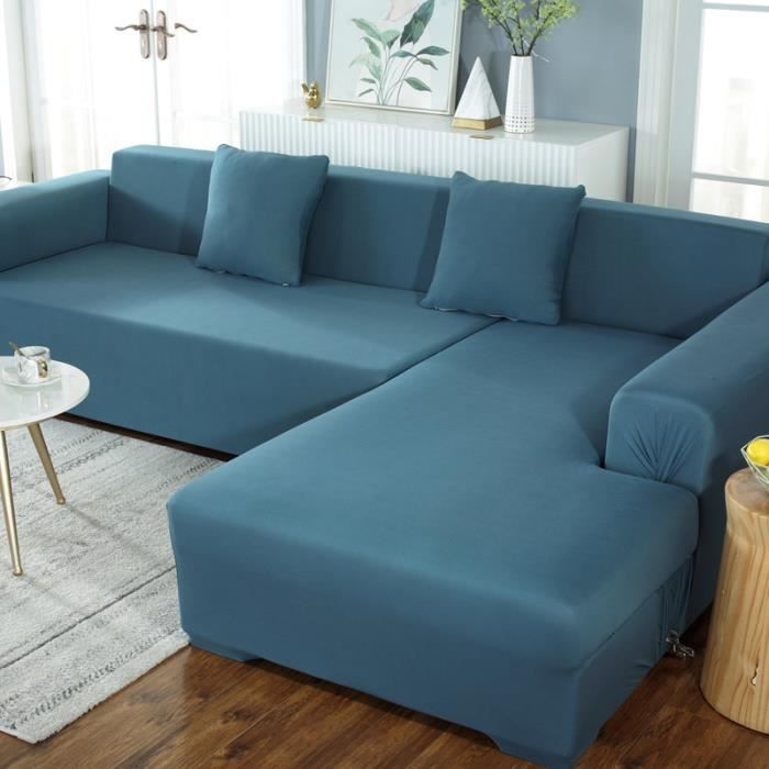 Housse De Canapé Extensible Forme L - Pour Canapé D'angle, Taille 1 Place (90-140 Cm), Polyester élastique