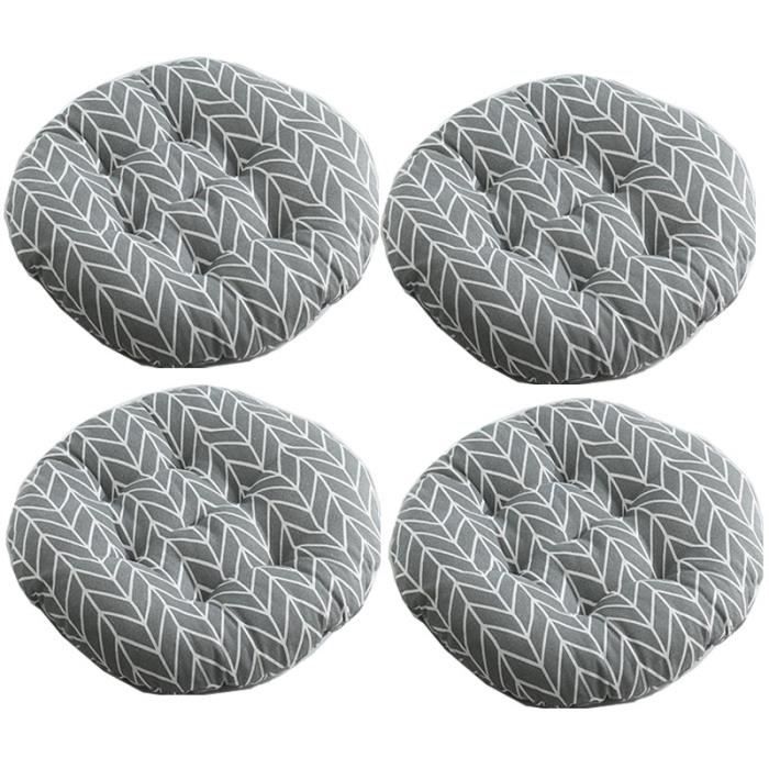 Lot de 2 Coussins d'Assise et de Dossier pour Chaises d'Extérieur avec