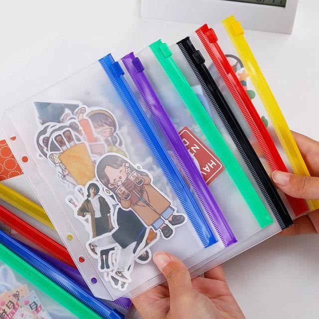 Protège-documents,Anneaux de rangement en PVC Transparent à fermeture