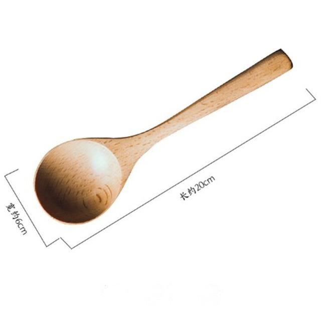 Cuillère à riz,MGrande cuillère en bois pour manger, ustensile de cuisine pour remuer