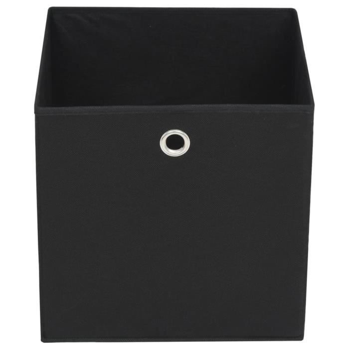Boîtes de rangement - ZERODIS - 28x28x28 cm - Tissu intissé - Noir - Lot de 4 Boîtes de rangement - ZERODIS - 28x28x28 cm - Tissu intissé - Noir - Lot de 4