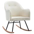 🍀7056Magnifique-Chaise Fauteuil à Bascule Scandinave Chaise Loisir et Repos Rocking-Chair salon - Blanc crème Velours-1