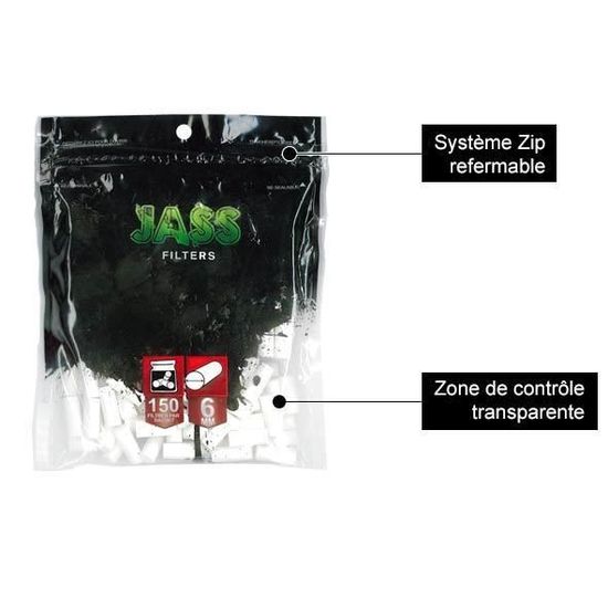 Lot 5 sachets150 Filtres SLIM SENSKY 6 MM A Rouler