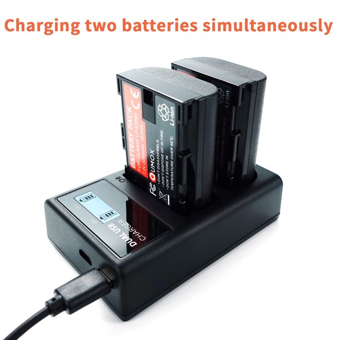 2PCS Qumox 2250mAh LP-E6NH batterie remplacement et Chargeur Compatible ...