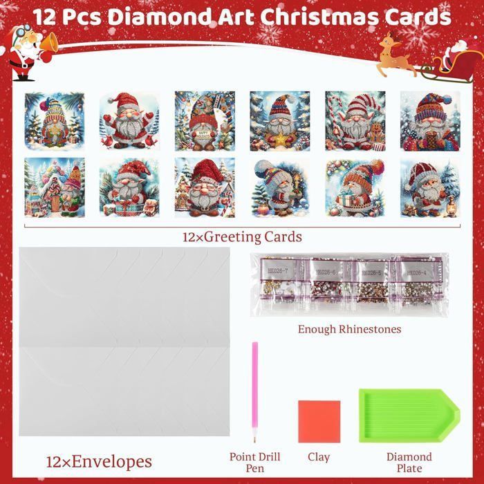 Carte De Peinture Au Diamant, Carte De Voeux De Noël, Avec Des