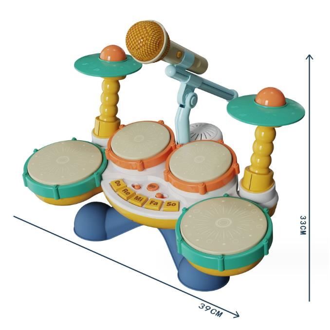 Tambour Musical Jouet Bébé Instrument De Musique Multifonctionnel Pour Bébé  Tambour Bébé Jouet Éducatif 0-1 Ans（Vert）