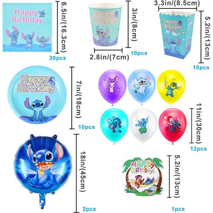 Ballons Anniversaire Stitch, 12 Pièces Stitch Ballons en Aluminium