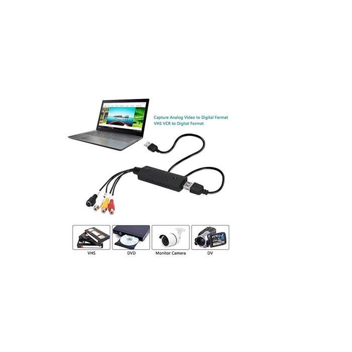 Convertisseur de capture vidéo USB VHS vers une carte de capture audio de  transfert DVD numérique pour Windows - Cdiscount Informatique
