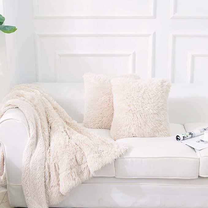 Acheter Housse de coussin en fausse fourrure, taie d'oreiller décorative en  peluche géométrique, décoration nordique pour la maison, pour canapé-lit,  salon