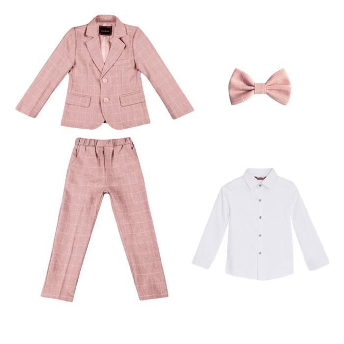 Ensemble Vêtement Bébé Garçon - Combinaison Manches Longues En Coton Avec Nœud Papillon, Style Gentleman - 2