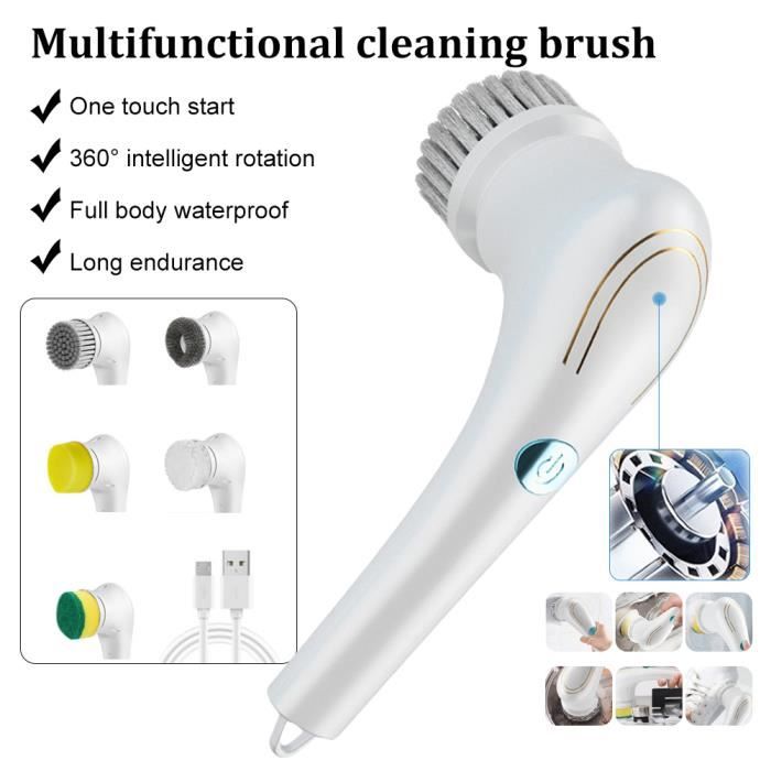 Cleaning Brush Brosse de Nettoyage Electrique + 3 Têtes de Brosse pour  Toilettes, Douche, Cuisine,Voiture, Salle de bain, - Cdiscount Bricolage