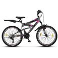 Licorne Bike Vélo VTT 26" Premium Vélo [24, Anthracite/Rose]-2