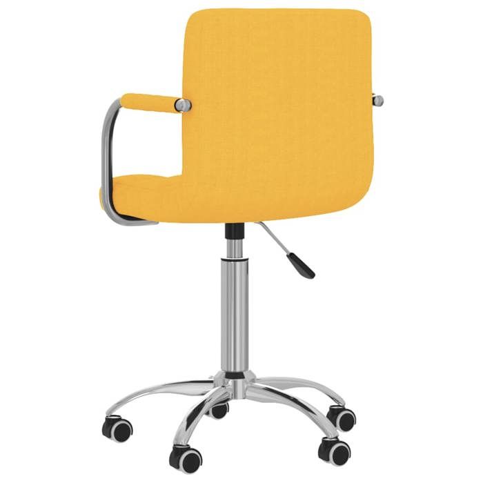 Chaise De Salle à Manger Pivotante HWC-O78 - Tissu Chenille Jaune Moutarde, Retour Automatique, Charge 120kg