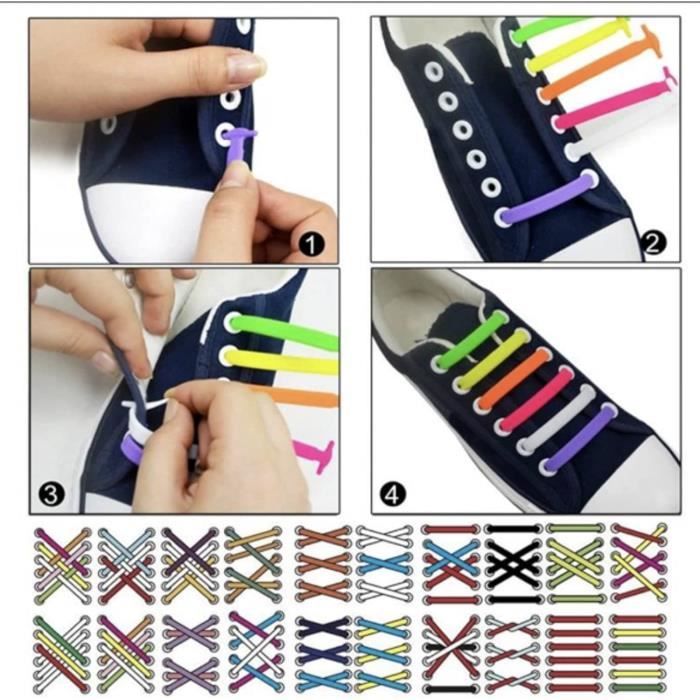 LACET FACILE SILICONE CAOUTCHOUC ADULTE ENFANT ADAPTABLE SYSTEME D ACCROCHE CHAUSSURE BASKET ELASTIQUE FACILE ETANCHE 166 Cdiscount Chaussures