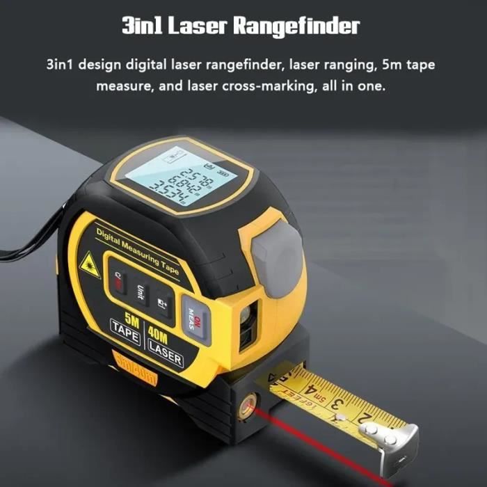 Télémètre laser 0.05 à 40m LCD Mètre laser numérique - Cdiscount Bricolage
