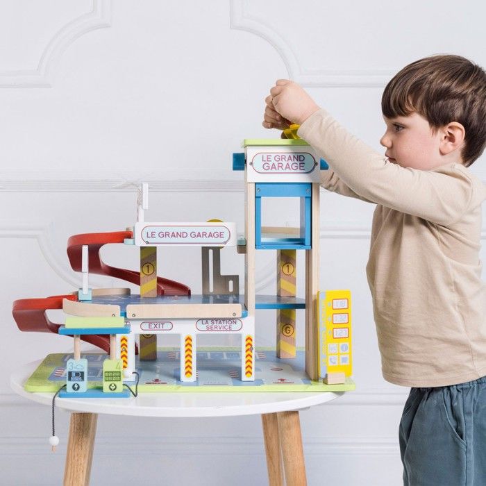 Garage Et Aéroport Jouet Avec Tapis 55.9x81.3cm - 10 Véhicules Inclus - Pour Enfants 3+ Ans
