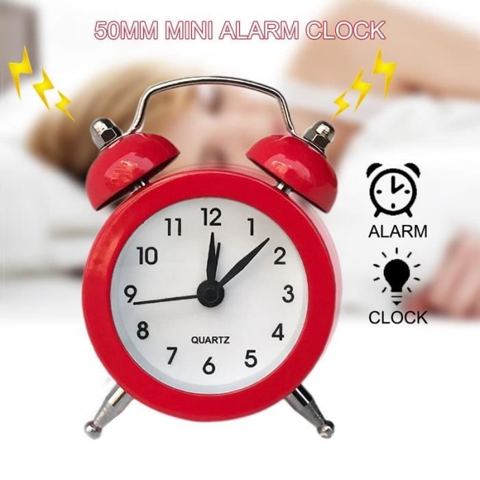 Horloge 50mm Mini r veil haute qualit cloche r veil pour voyage
