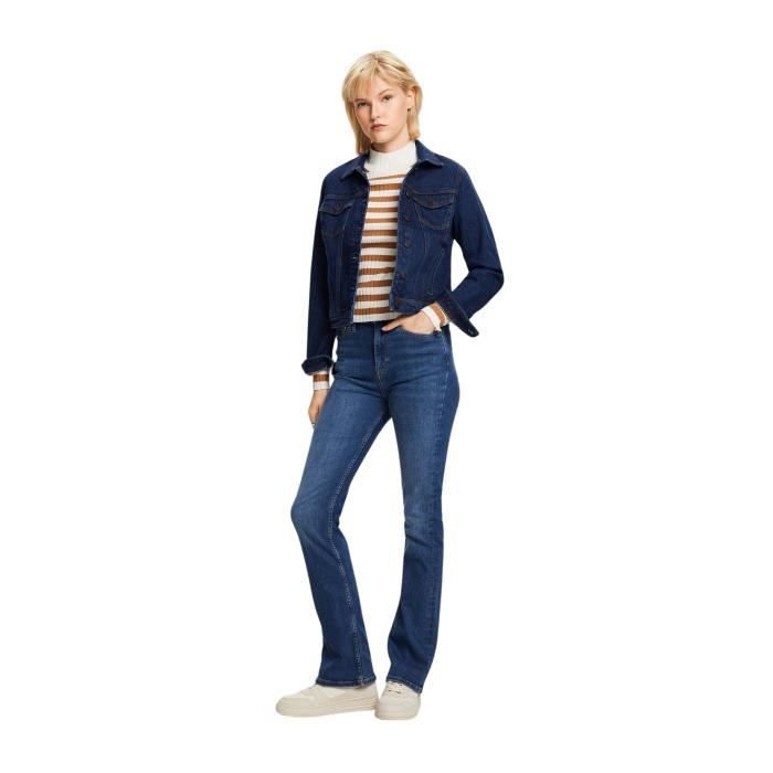 Veste en jean femme Esprit Blue dark wash Cdiscount Pret a Porter