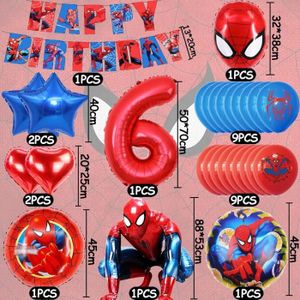 Decoration Anniversaire Rouge Spider,Vaisselle De Fête Assiettes