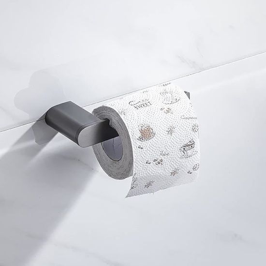 Porte-Papier Toilette, Support Papier Toilette Mural sans Percage, Support  Papier WC avec Rangement Acier, Inoxydable Anti-Empreintes Digitales  Distributeur Papier Toilette étagères