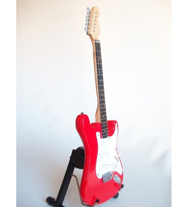 Modèle de guitare basse électrique rouge réplique miniature modèle miniature basse ornements Musique Instrument Decor Collection