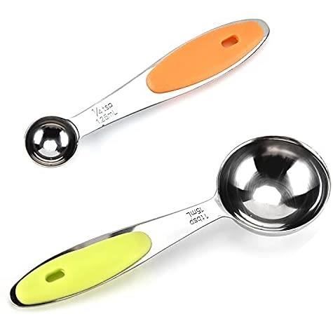 Cuillères à Mesurer En Acier Inoxydable - Set De 4 Avec Anneau De Suspension