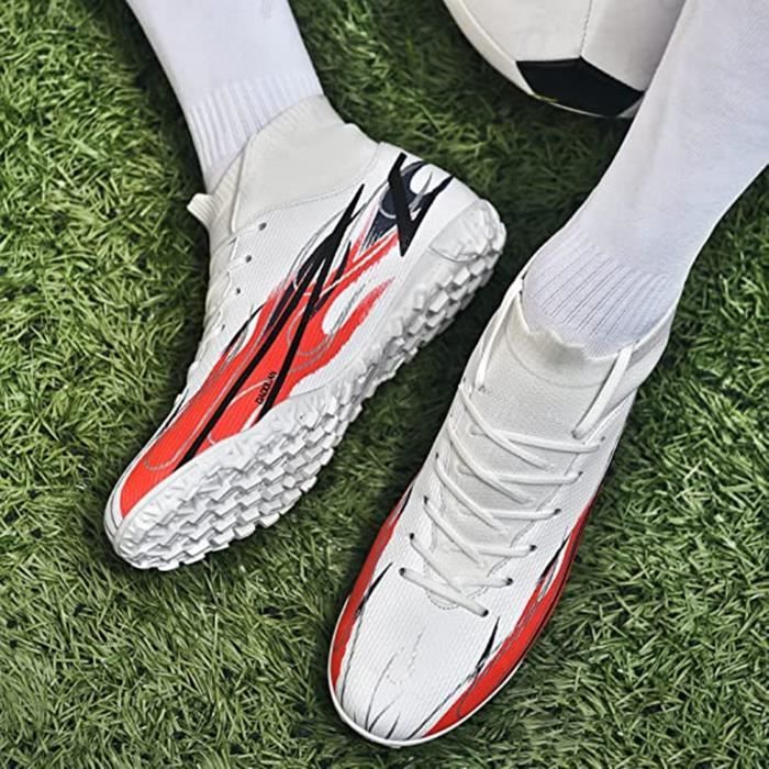 DimaiGlobal Chaussures de Football Homme Professionnel Crampons  Antidérapants pour l'entraînement Athlétisme Adolescents Outdoor Chaussures  de Sport 35EU Blanc : : Mode