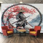 Fond Illustré De Samouraï Réaliste, Illustration De Samouraï Noir Et Blanc | Photo Premium