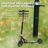 AIYAPLAY Trottinette Enfants Pliable 2 Roues - Guidon Réglable 4 Hauteurs - Plateau Antidérapant - Frein Sécurisé - 6-12 Ans