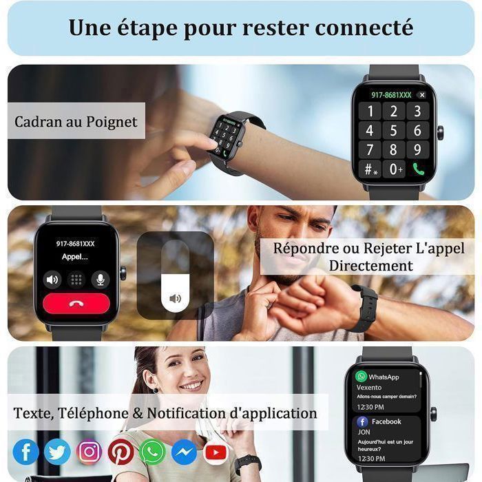 KENLUMO Montre Connectée Femme pour