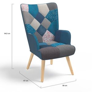 Fauteuil Chambre Scandinave Avec Repose-Pieds KeepGoon - Tissu Peluche Blanc Pieds Métal Doré
