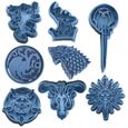Cuticuter  Jeu de Game of Thrones Complet Pack Moule de Biscuit, Bleu, 16 x 14 x 1.5 cm, Lot de 8 - CGPACKGAMEOFTHRONESCOMPLETO-0