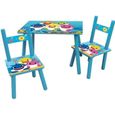 BABY SHARK table rectangulaire 41,5x61x42 cm + 2 chaises 49,5x31x31,5cm pour enfant-0