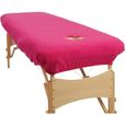 MFB ® - Drap Housse de protection pour table de massage rose classique avec trou visage-0