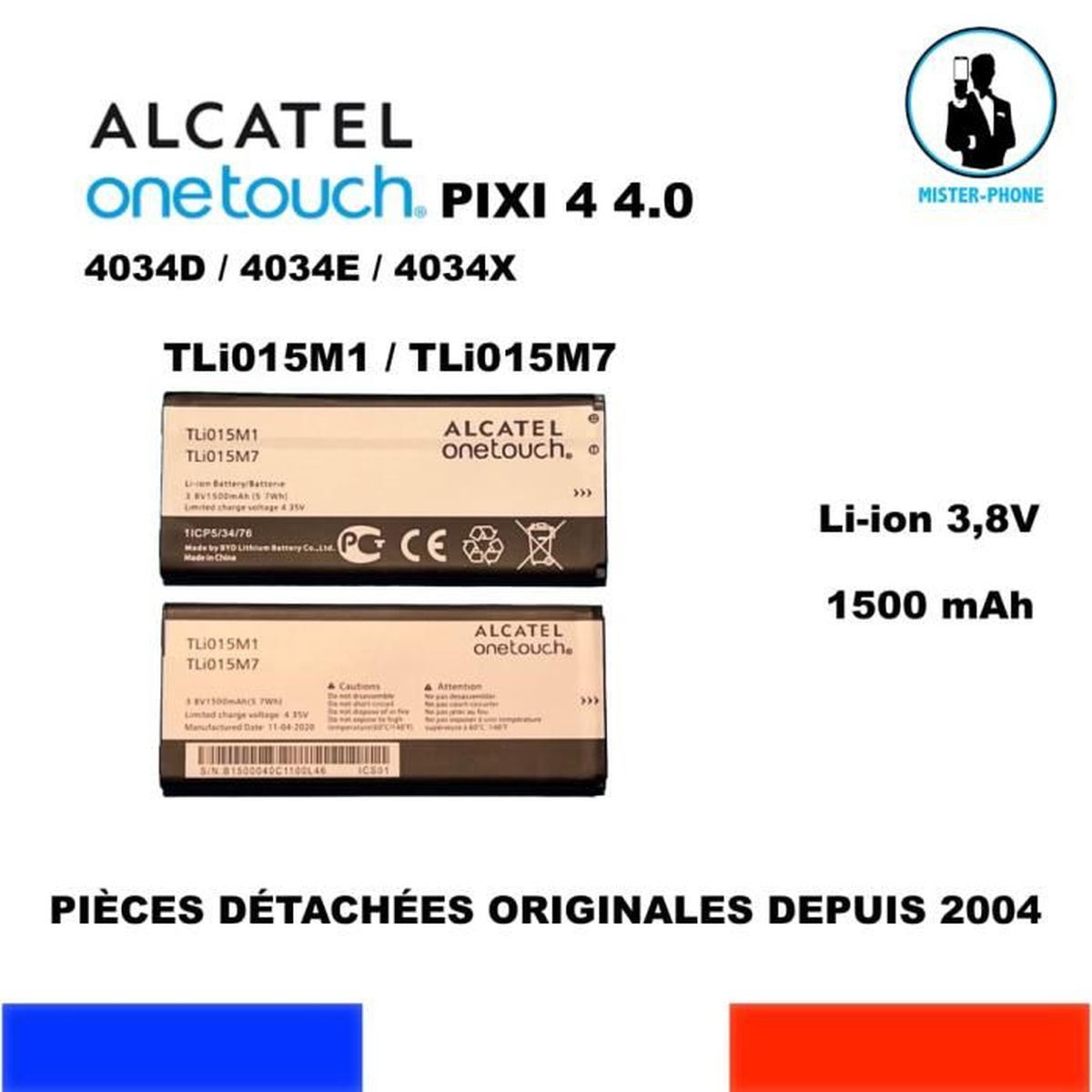 thumbnail image 2 of Alcatel TLi011A1 Battery For Tracfone A463 / One Touch Pixi Glitz 4G – 1150mAh 2 of 6