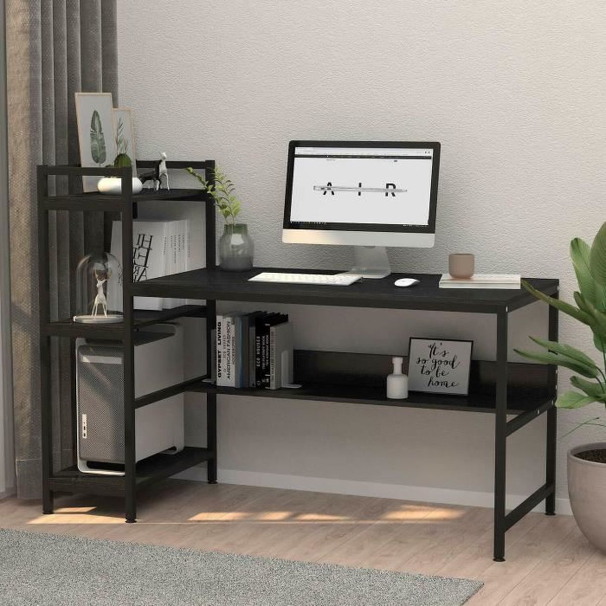 Bureau Informatique Avec Etagere De Rangement Table Plan De