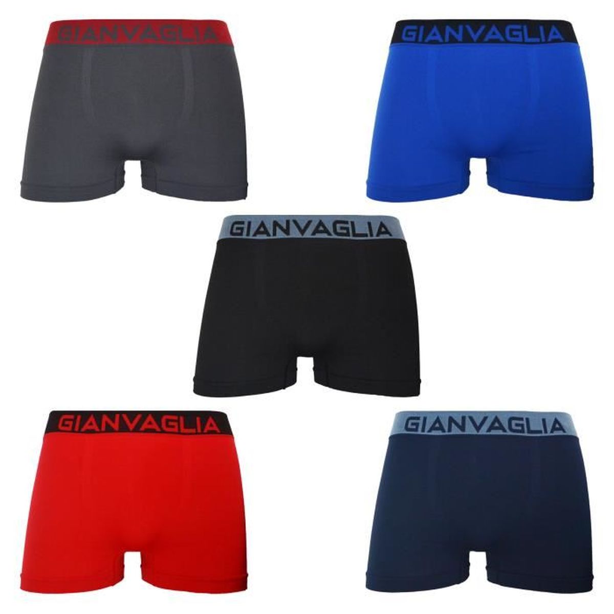 ROYALZ Boxer Homme Lot de 5 Ensemble sous-vêtements Shorts Classiques sans Couture pour Les Sports et Les Loisirs 95% Coton / 5% Elasthanne 5 Paires