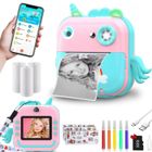 NIUNIUTAB Appareil Photo pour Enfant - HD - Impression Instantanée - 1200 W - 3 rouleaux de papier - Antichoc
