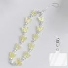 Chaîne Dragonne - E-TEC - Papillons Jaunes - Perles Blanches - Synthétique - Universelle