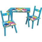 FUN HOUSE BABY SHARK table rectangulaire 41,5x61x42 cm + 2 chaises 49,5x31x31,5cm pour enfant