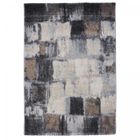 UNAMOURDETAPIS tapis chambre 100x100 tissé gris carré motif géométrique ELEGANT 04
