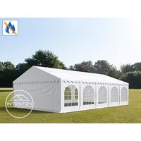 Tente de réception TOOLPORT 5x10m PVC anti-feu 500g/m² H.2m - Blanc