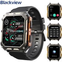 Blackview Montre Connectée Homme Appel Bleutooth Assistant Vocal Smartwatch 1.83' 128 Mémoire Étanche Poussière Grattage Anti-brisé