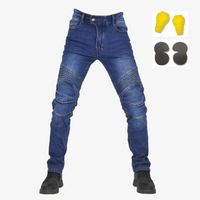 Pantalons de moto pour hommes - Motocross Street Jeans - Bleu - Protection du genou - Respirant