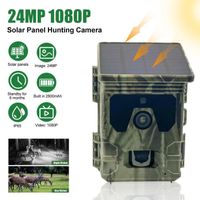 1080P 24MP Caméra de Chasse Solaire HC600A, caméra piste avec vision nocturne 2600mAh batterie 0.3S Déclencheur IP65 