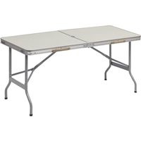 WOLTU Table de Pique-Nique Table Pliante Valise Table de Camping en MDF et Acier 150x60x69,5cm, Gris
