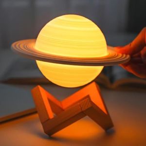 LAMPE A POSER Lampe Lune 3D, 16 Couleurs Veilleuse Led Lampe Sat